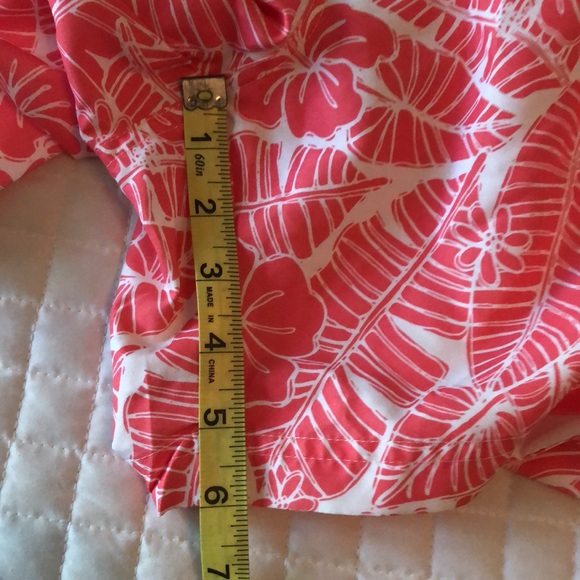 Ibiza Ocean Club Swim Trunks Size 34 Coral and White Tropical Print - Picture 8 of 10